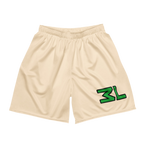 Mesh Shorts Green Beige