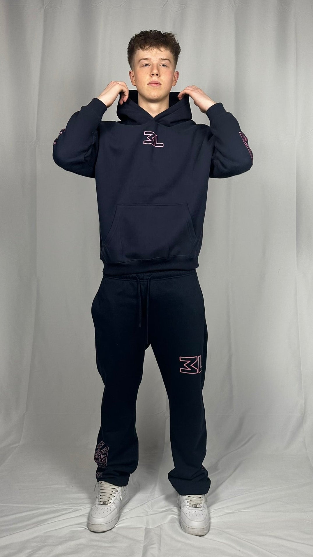 Monogram Navy Hoodie