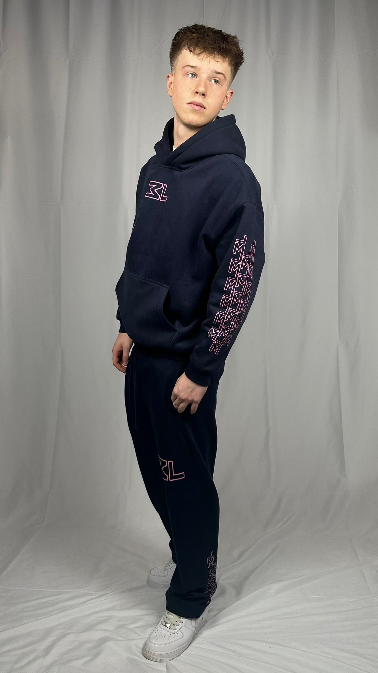 Monogram Navy Hoodie