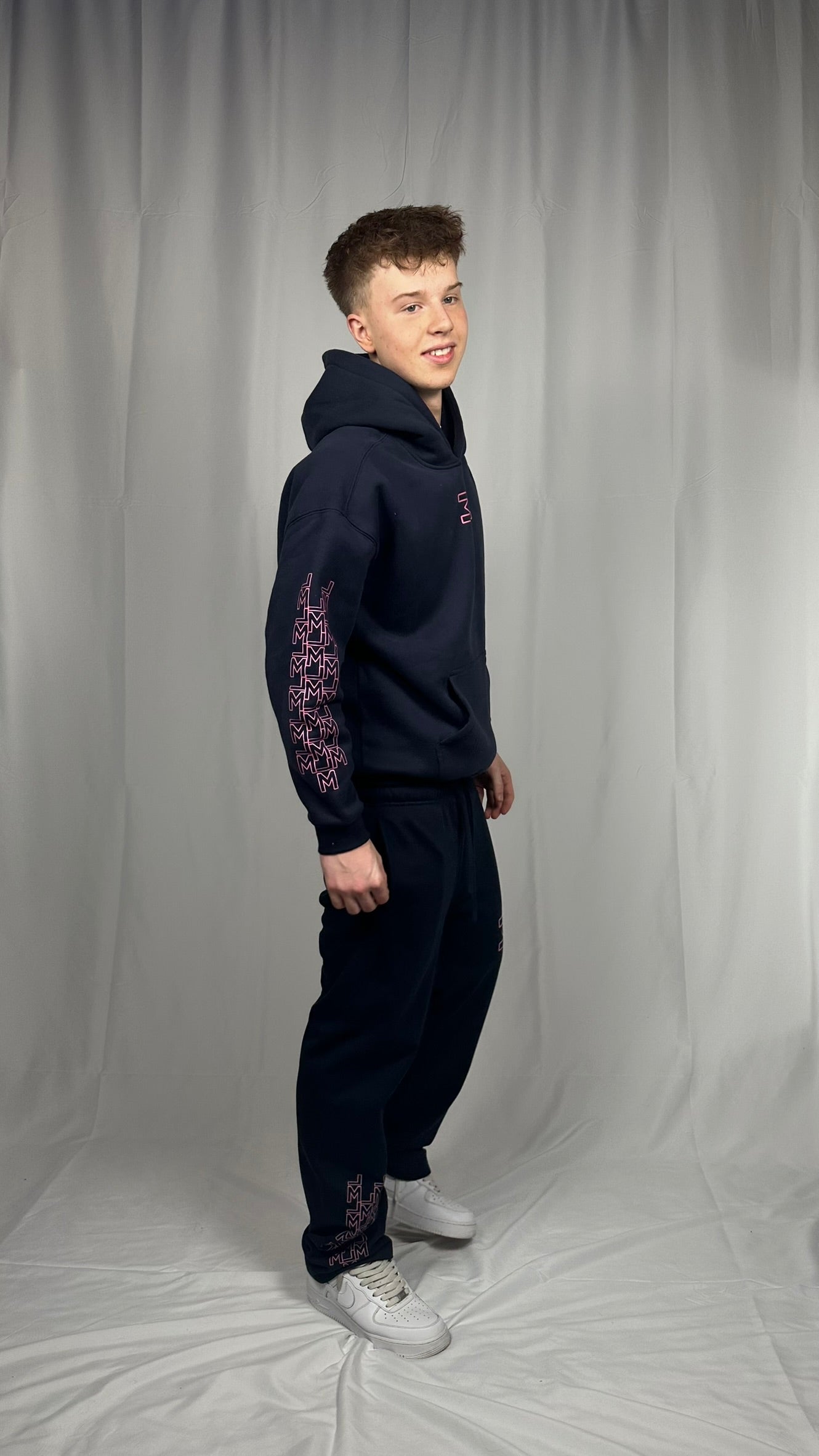 Monogram Navy Hoodie