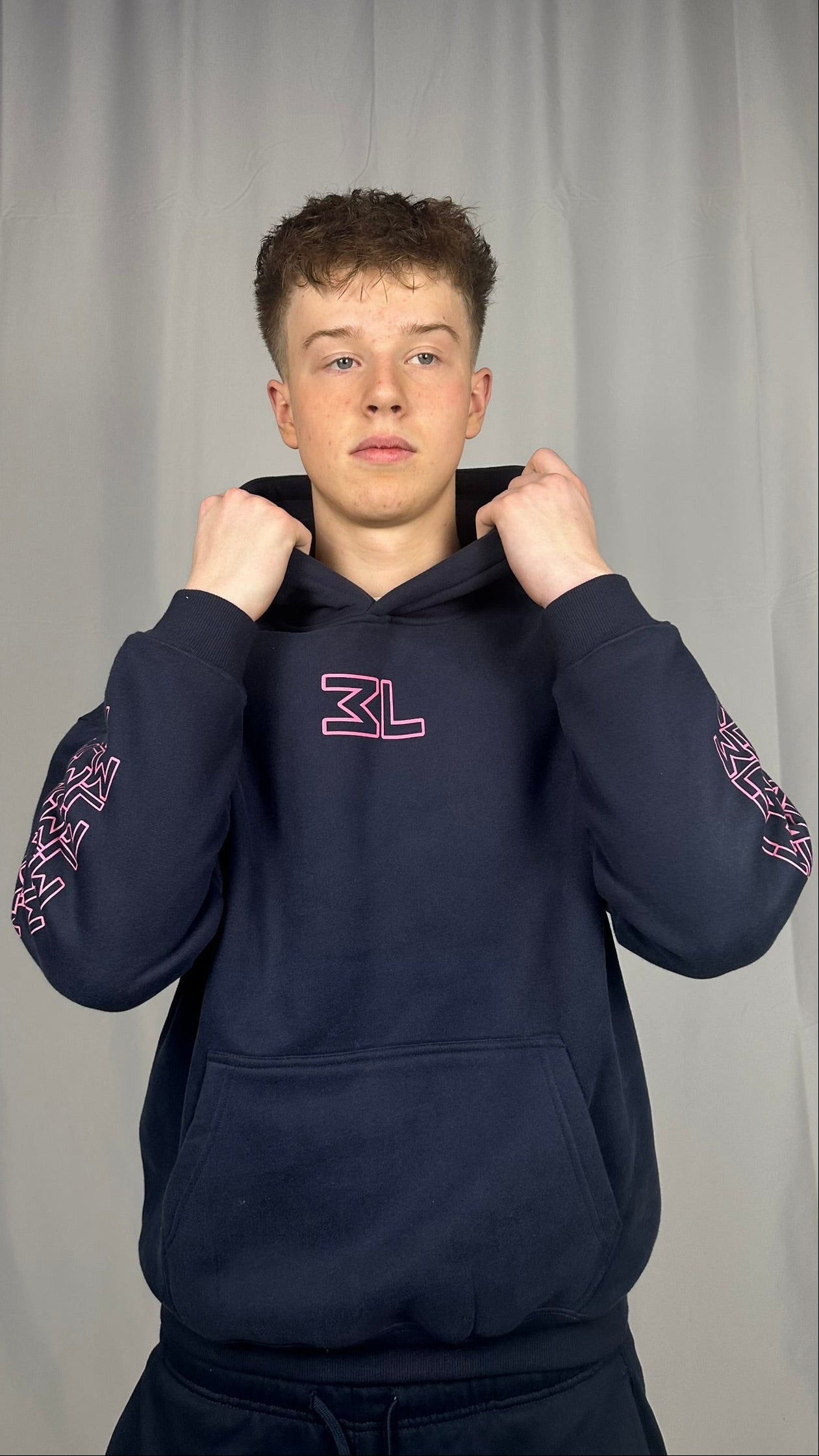 Monogram Navy Hoodie