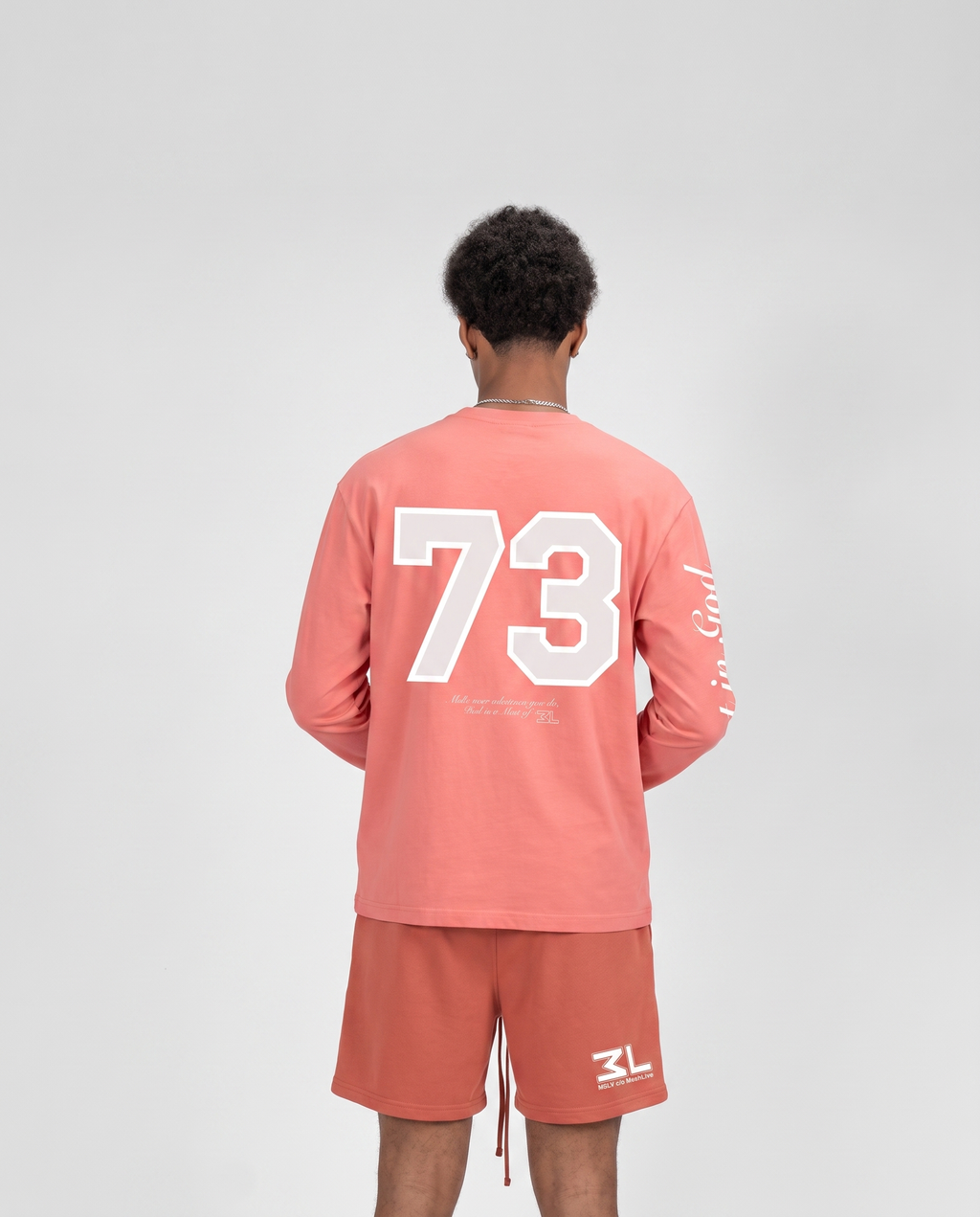 TRUST GOD. Longsleeve CORAL